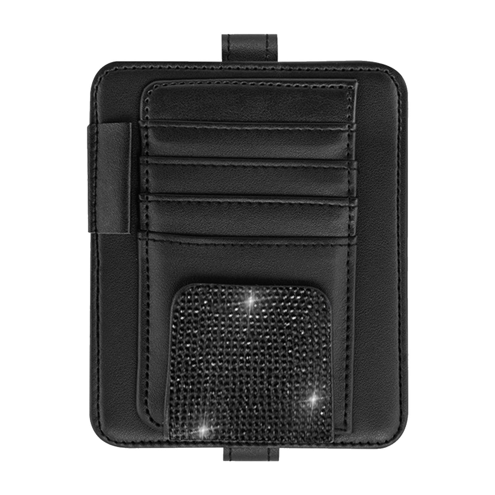 Mbiyhgta Brillenclip-Halter für Sonnenblende – Auto-Visiertasche, Strass-Design, Auto-Visier-Tasche, Ticket-Kartenclip, Auto-Visier-Aufbewahrungstasche, Auto-Brillenhalter von Mbiyhgta