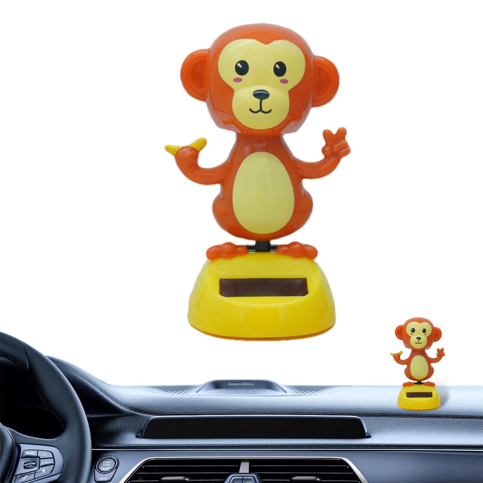 Solar Auto Ornament, Cartoon Red Monkey Dancing Doll, Affe Form Auto Ornament Zubehör für Schlafzimmer, Arbeitsbereiche, Häuser und Autos von Mbiyhgta