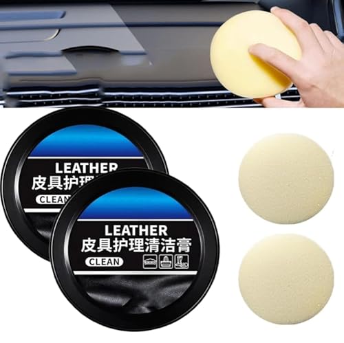 Mciluyaiio Reinigungs- und Pflegecreme und Reinigungspaste für die Lederpflege, Auto-Innenleder-Reinigungscreme, Auto-Leder-Conditioner-Ölpaste, Lederglanz-Set für Autos, Möbel (2pcs) von Mciluyaiio