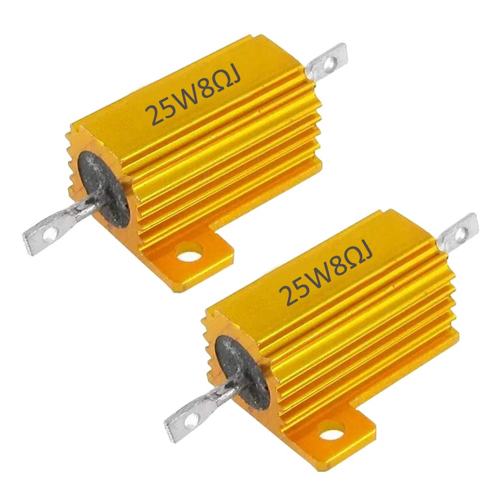 Mdurian 2 X 25W 8 Ohm 5% Aluminiumgehäuse Widerstand Lastwiderstände Gewindebohrer Wirewound Aluminium Gehäuse Drahtwiderstand Gold von Mdurian