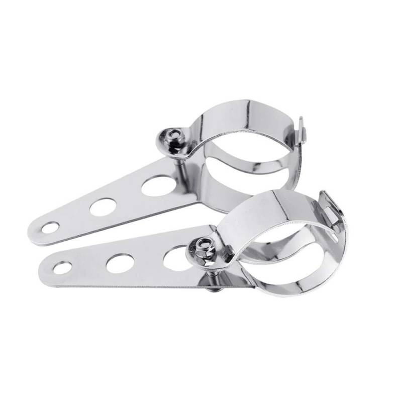 Mdurian Silber Universal Motorrad Scheinwerferhalter Lampenhalter Gehäuse Gabel Ohren 31mm-39mm Klemmcliphalter Halterungen von Mdurian