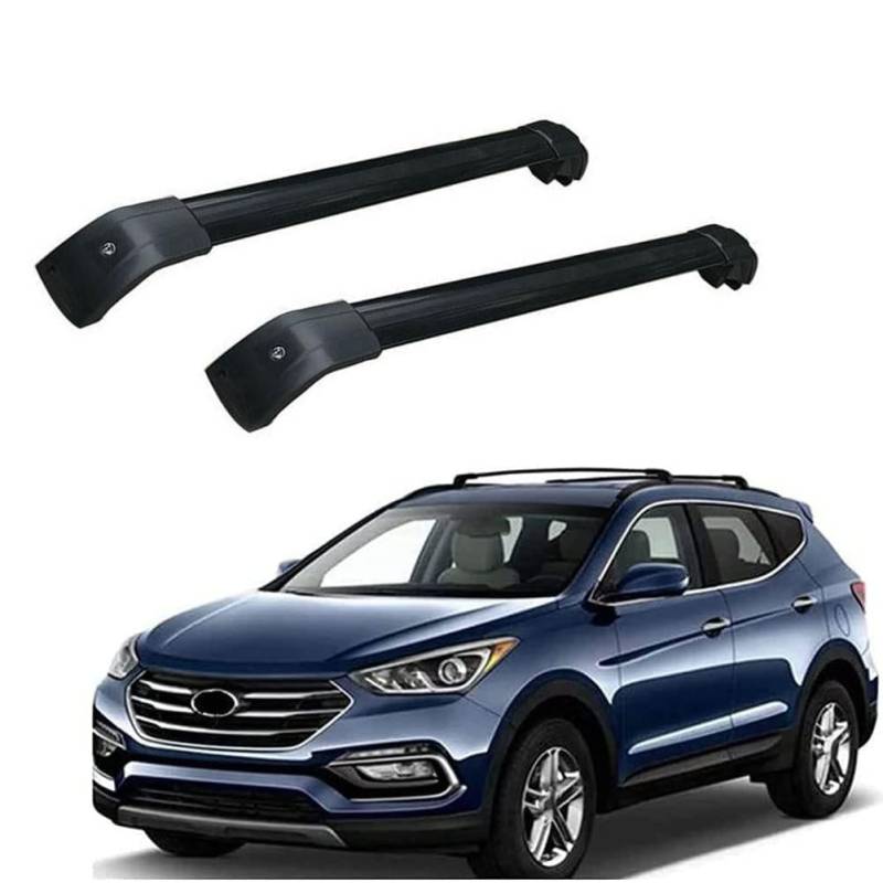 Dachträger-Querstangen Dachträger Dachgepäckträger für Hyundai Santa Fe 2013 2014 2015 2016 2017 2018 Dachträger aus Aluminium 2 Stücke,B von MEFFEE