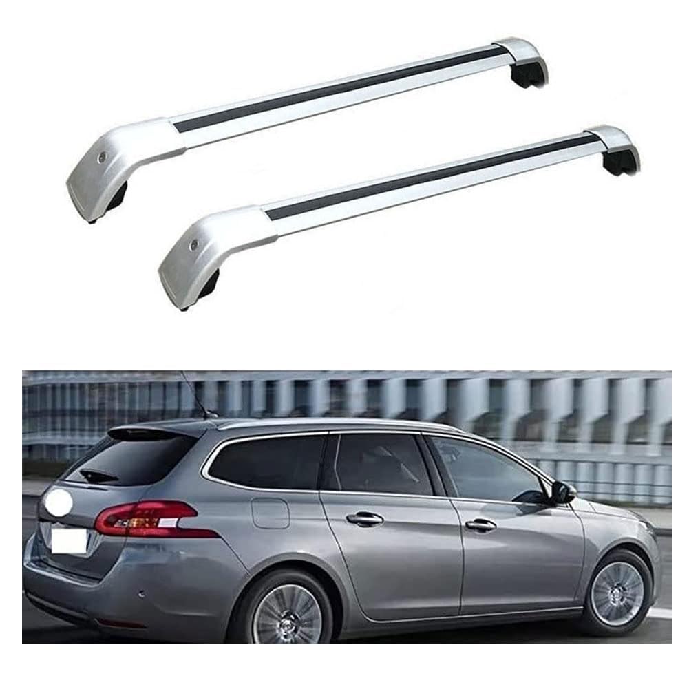 Dachträger-Querstangen Dachträger aus Aluminium für Peugeot 308 SW 2007-2019 2 Stücke,B von MEFFEE