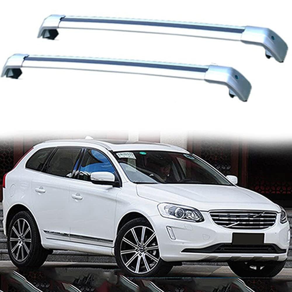 Dachträger-Querstangen Dachträger aus Aluminium für Volvo XC60 2008-2023 (156) 2 Stücke,B von MEFFEE