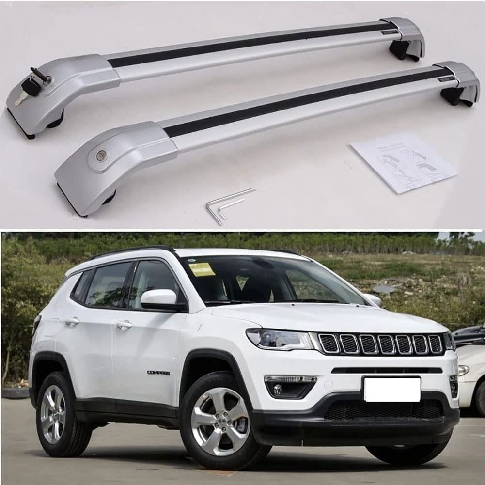 Dachträger-Set Dachträger-Querstangen Dachträger aus Aluminium für Jeep Compass 2017-2022 2 Stücke von MeFfee