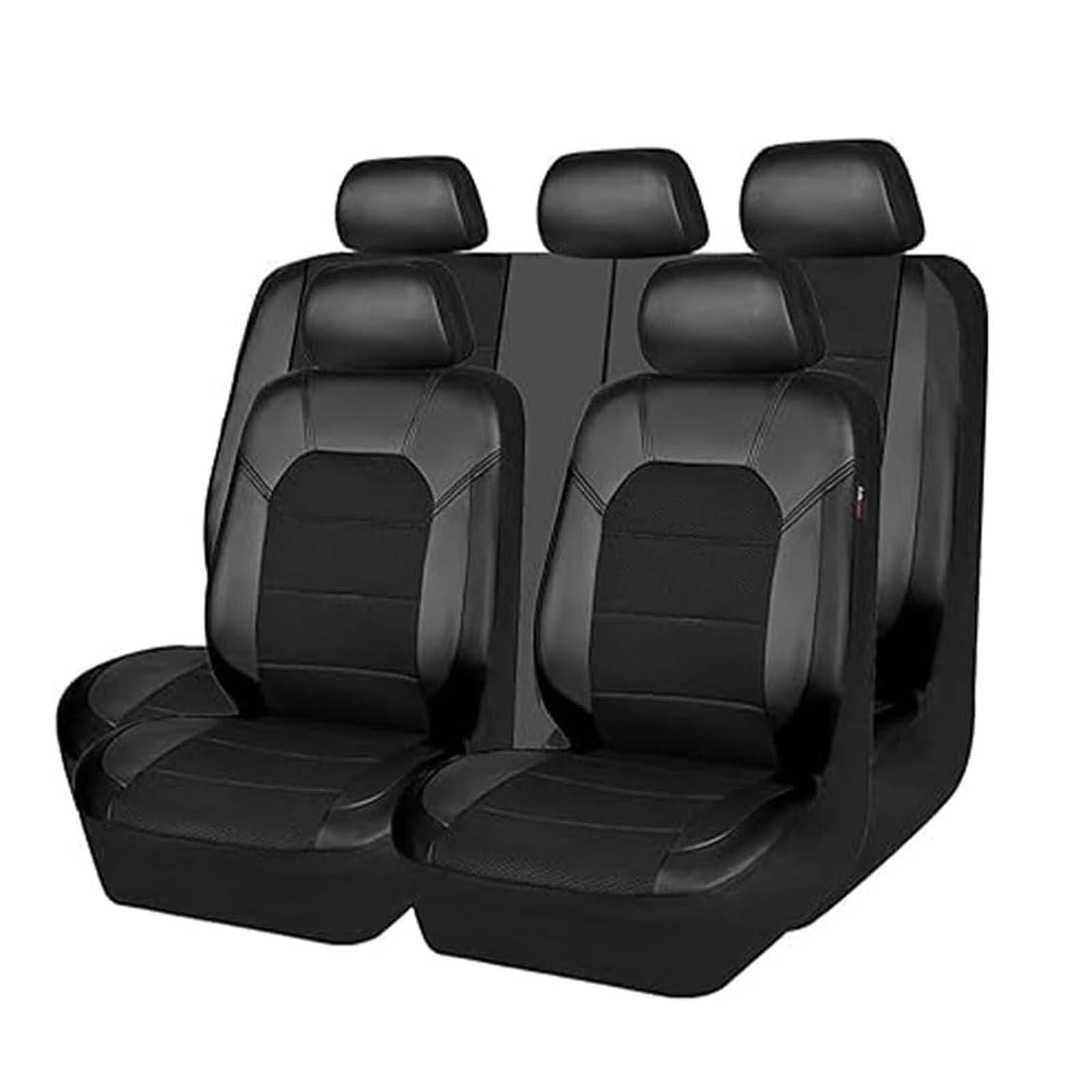 Auto SitzbezüGe FüR Peugeot 3008 First Generation (T8) 2008-2026, Leder Vorne Und Hinten SitzbezüGesets Atmungsaktiv Auto Innenraum ZubehöR,E/Black von MeKnMoney