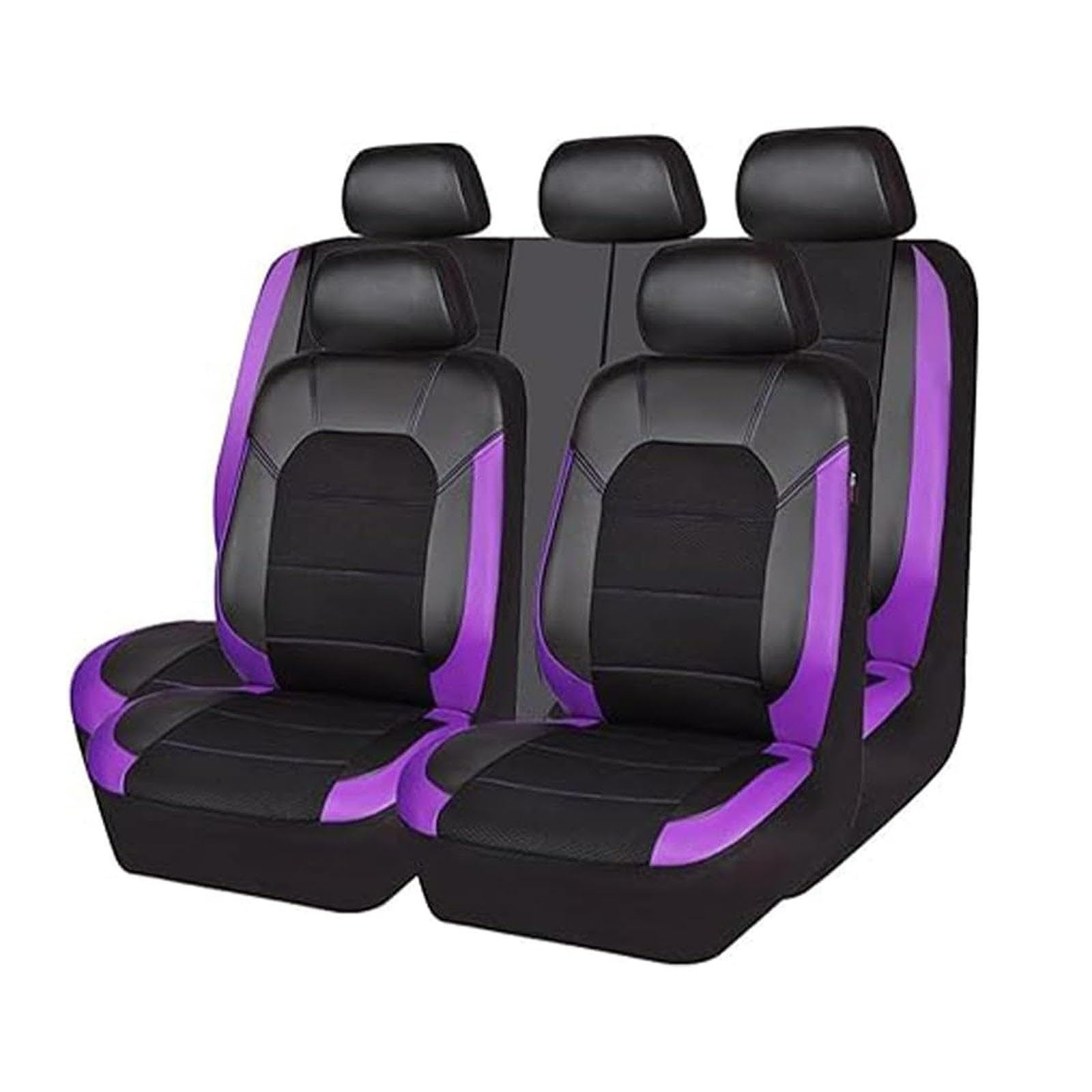 MeKnMoney Auto SitzbezüGe FüR Volvo V40 2012-2024, Leder Vorne Und Hinten SitzbezüGesets Atmungsaktiv Auto Innenraum ZubehöR,D/Black Purple von MeKnMoney