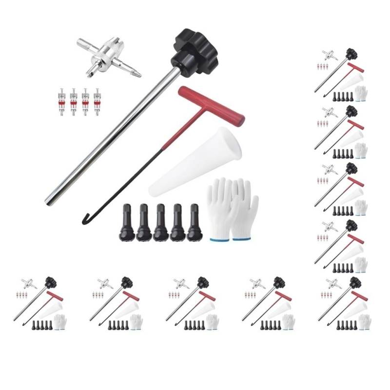 10-teiliges Schnellwechsel-Reifenventil-Werkzeug-Set, Reifenventilschaft, Ventilschaft, Schaftkern, schneller Ersatz, Werkzeug-Set, 13-teilig von Mealoodiousmusea