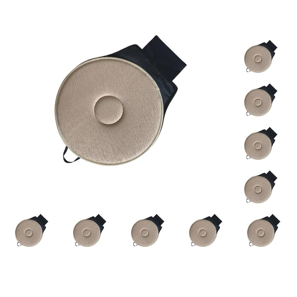 10er-Set farbechte Drehkissen, ungiftig, keine losen Fäden, drehbar, Auto-Sitzkissen, 360° drehbar, geruchlos, Beige von Mealoodiousmusea