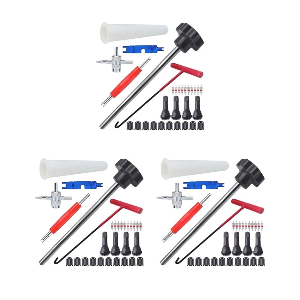 3-teiliges Schnellwechsel-Reifenventil-Werkzeug-Set, Reifenventilschaft, Ventilschaft, Schaft, Kern, schnelles Ersatzwerkzeug-Set, 30-teilig von Mealoodiousmusea