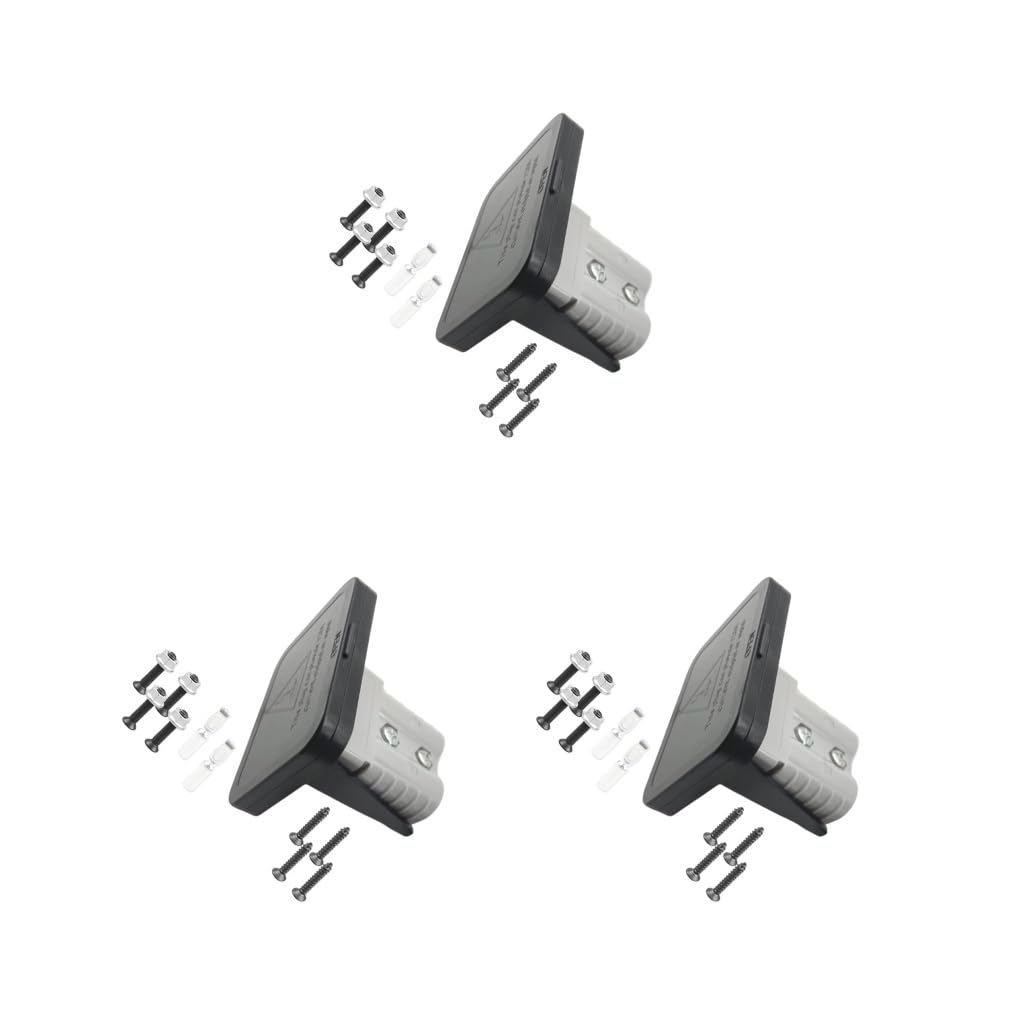 3er-Set Stecker-Montageplatte 120 A für Anderson-Steckverbinder, Unterputzmontage, Einbauplatte für Anderson-Teile, Steckdosenplatte, funktional, grau von Mealoodiousmusea