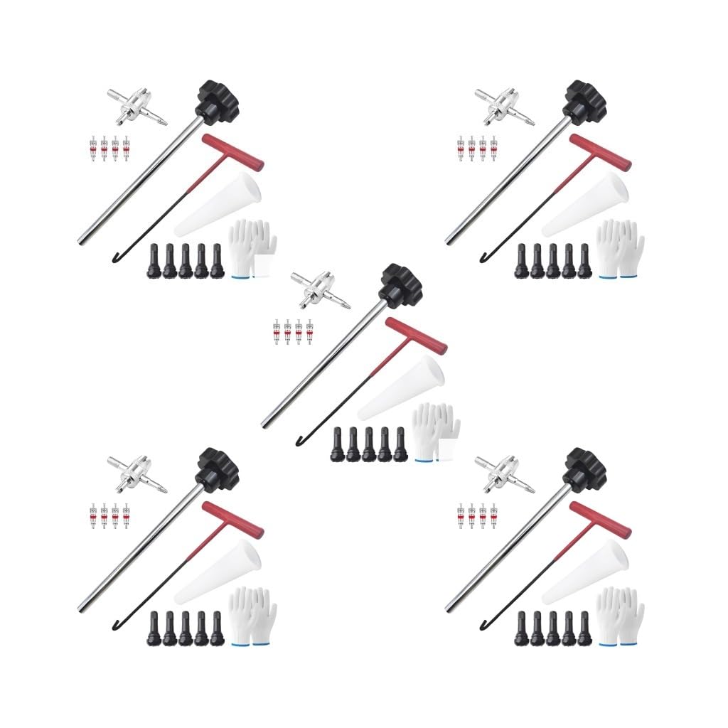 5-teiliges Schnellwechsel-Reifenventil-Werkzeug-Set, Reifenventilschaft, Ventilschaft, Reifenventil, Schaftkern, schnelles Ersatzwerkzeug-Set, 13-teilig von Mealoodiousmusea