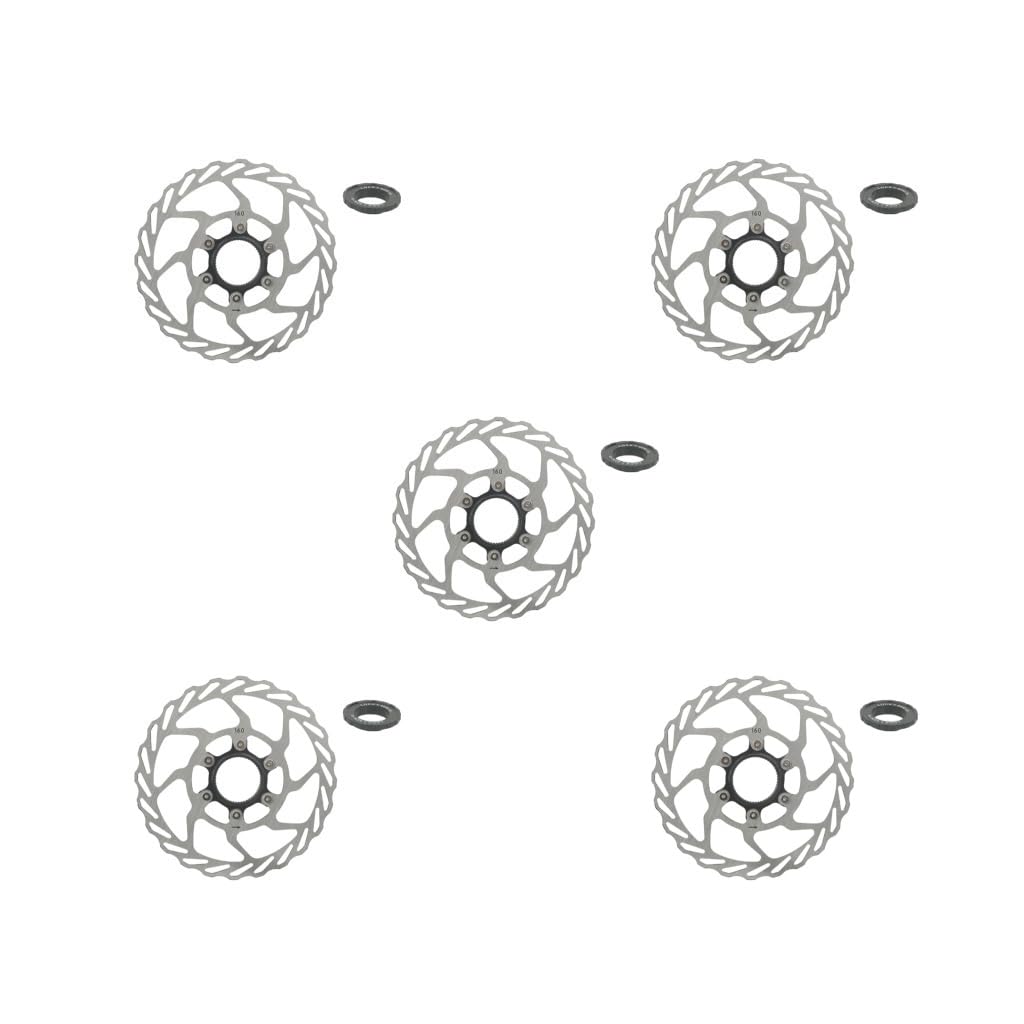 5er-Set Mountainbikes aus Edelstahl, Zentralverriegelung, Scheibenbremse, Rotor, korrosionsbeständig, Wärmeableitung, Rotoren, Zubehör, 160 mm von Mealoodiousmusea