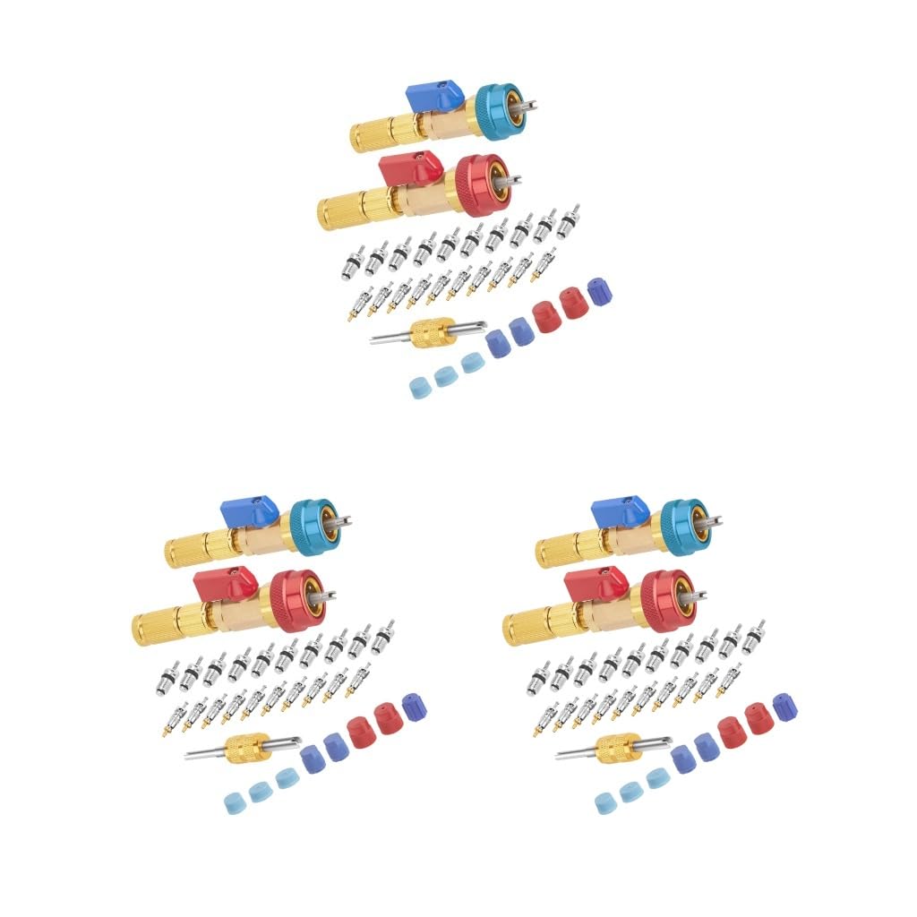 R134a Ventilkern-Schnellentferner, tragbar, verschleißfeste Ventile, Reparaturwerkzeug-Set für Kältemittel, Klimaanlagen, 3 Stück von Mealoodiousmusea
