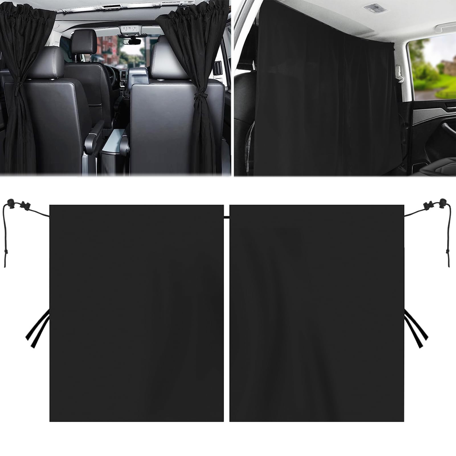 Auto Trennvorhänge Sonnenschutz, 140 x 80 cm Abnehmbarer Auto Vorhang, Auto Innenteiler Vorhänge Sonnenschutz, Auto Fenster Verdunkelung, Auto Sichtschutz Vorhänge, Auto Camping Zubehör von Meanju