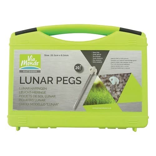 Set mit 20 Erdnägeln Lunar Pegs L: 20,3 cm + Koffer – sehr harte und steinige Böden – Befestigungen fluoreszierend von Mecatechnic