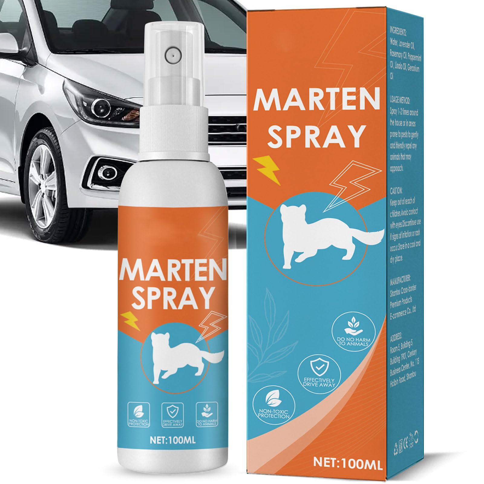 Marderschreck Auto, Tierabwehrspray, 100ML Marderspray, Marderabwehr, Marderschutz für Auto, Maderschrecker Auto, Tierabwehrspray für Marderabwehr, Verhindert Teure Schäden Durch Wirksame Marderabwehr von Mecctuck