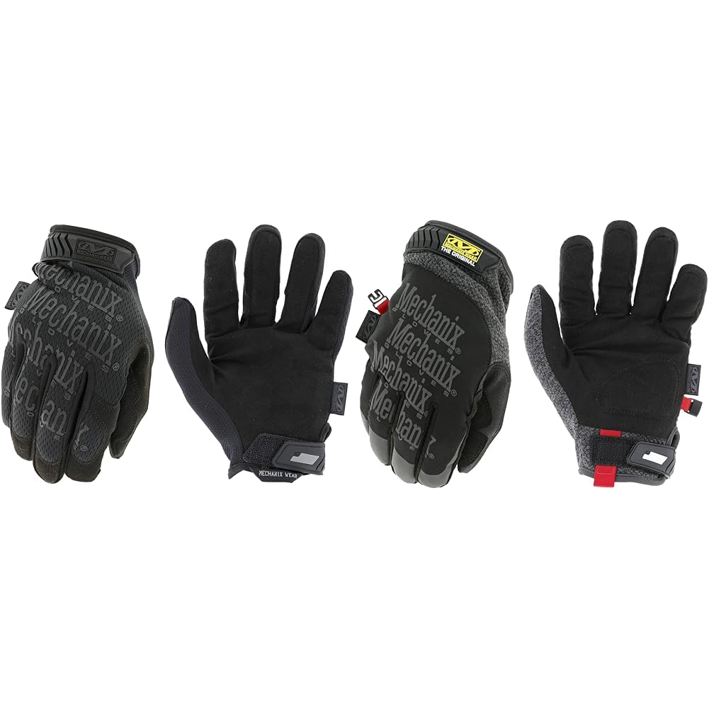 Mechanix Wear Original® Covert Handschuhe (Large, Vollständig schwarz) & ColdWork Original WinterHandschuhe (groß, schwarz/grau), Grau/Schwarz von Mechanix Wear