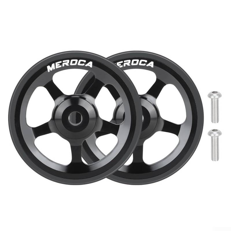 60 mm Faltrad Easy Wheel Pair für Brompton & For 3Sixty, reduziert Reibung mit eingebautem Lager (schwarz) von MeevrgR