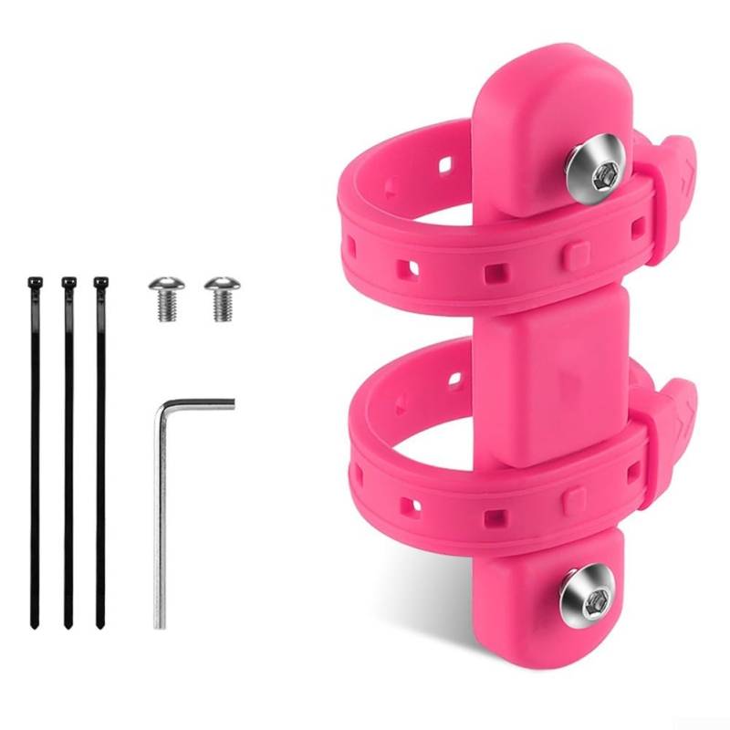 Fahrrad-Wasserflaschenhalter-Adapter mit rutschfestem Design und verstellbaren Positionierungsoptionen (Rosa) von MeevrgR