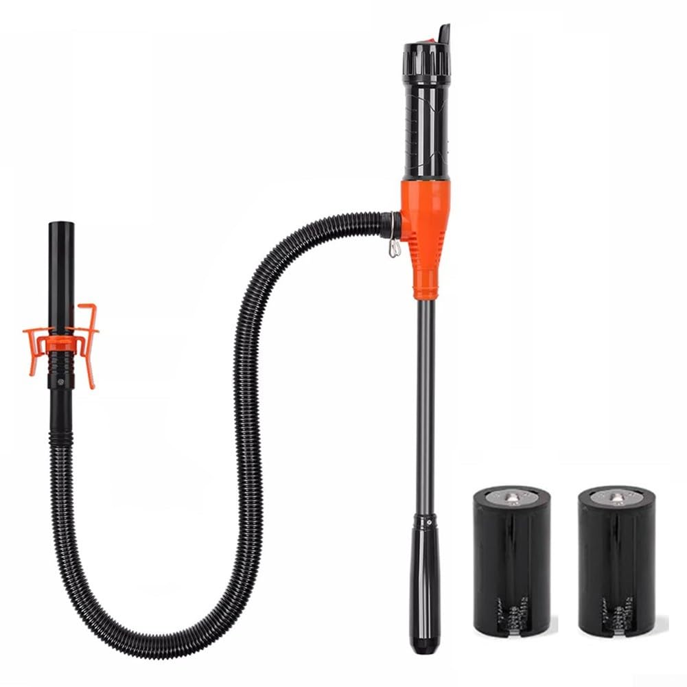 Tragbare batteriebetriebene Pumpe, Kraftstoffpumpe, handgehaltene, elektrische Flüssigkeits-Siphonpumpe, auslaufsicheres Design für Kraftstoffübertragung (Orange B) von MeevrgR