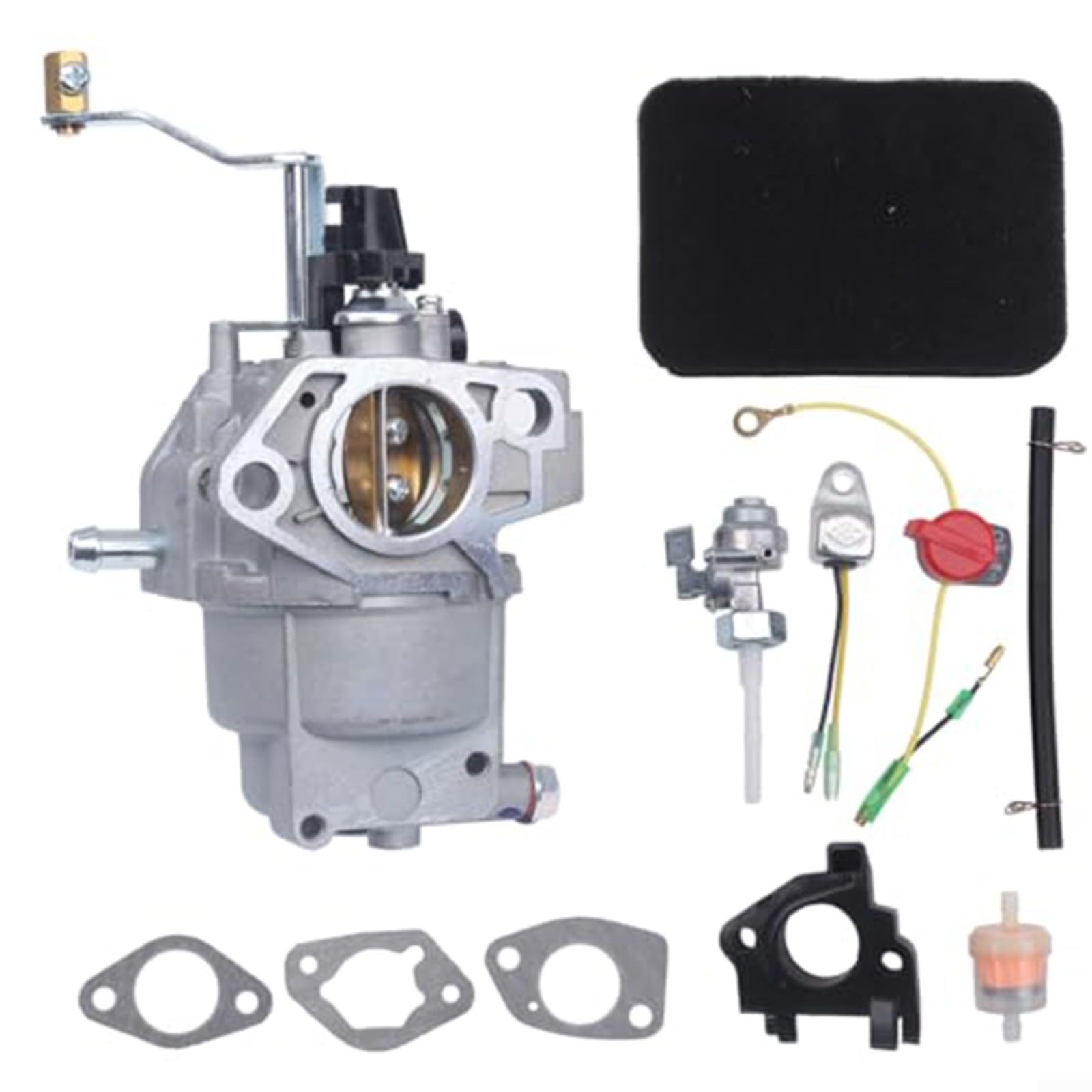 Vergaser-Kit kompatibel mit RS5500 389cc Generator Modellen 0066740 G0066720 G0066740 Ersatzset mit Dichtungen Luftfilter Baumwolle Hitzeschild Abschaltschalter Kraftstoffventil Sensor Ölfilter von MeevrgR