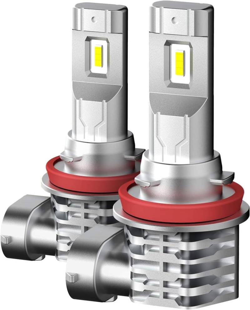 Mefluctuate Halogen Auto Lampen H11, 300% Helligkeit als Halogenlampen11000LM 6000K Kaltes Weiß,1:1 Mini-Größe, 2 Stück von Mefluctuate