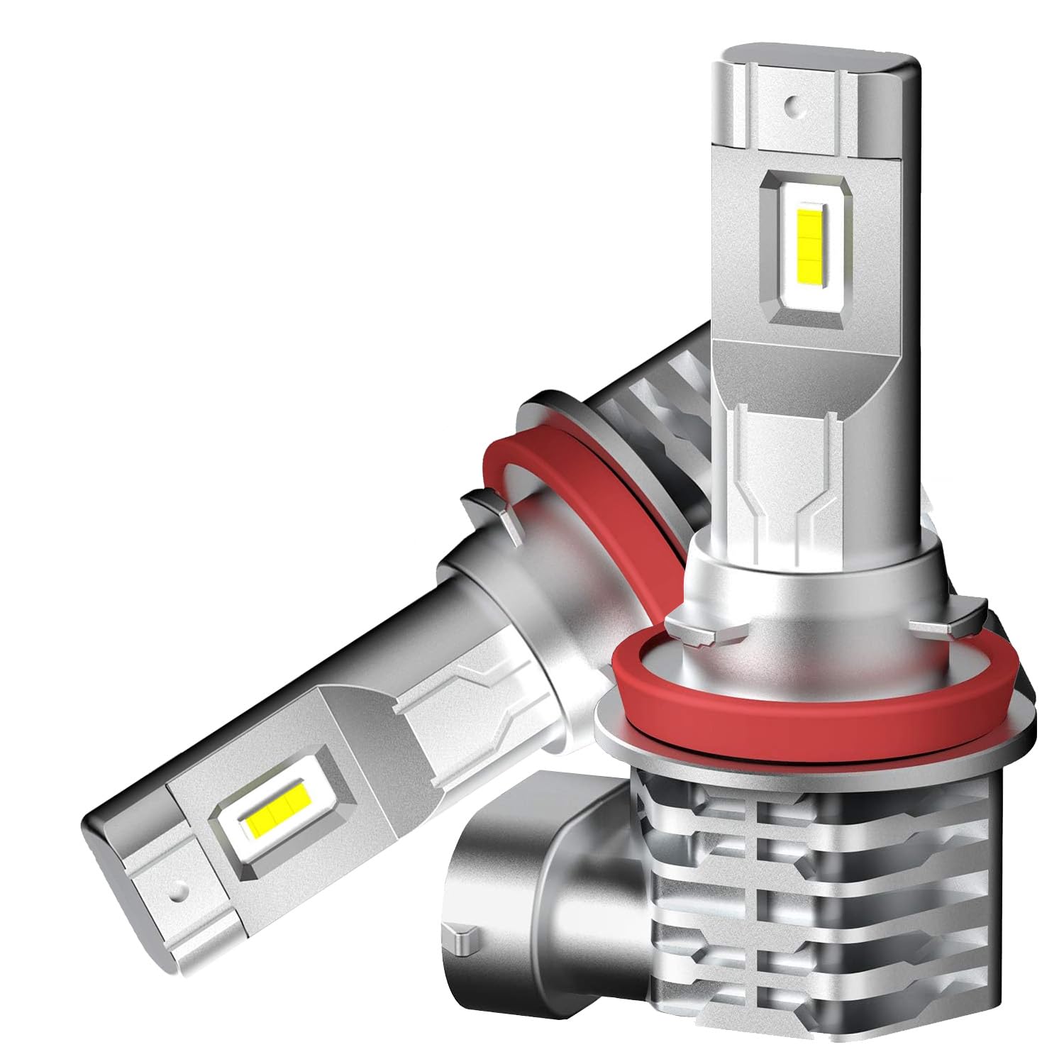 Mefluctuate Halogen Auto Lampen H11, 55W 300% Helligkeit als Halogenlampen11000LM 6000K Kaltes Weiß,1:1 Mini-Größe, 2 Stück von Mefluctuate