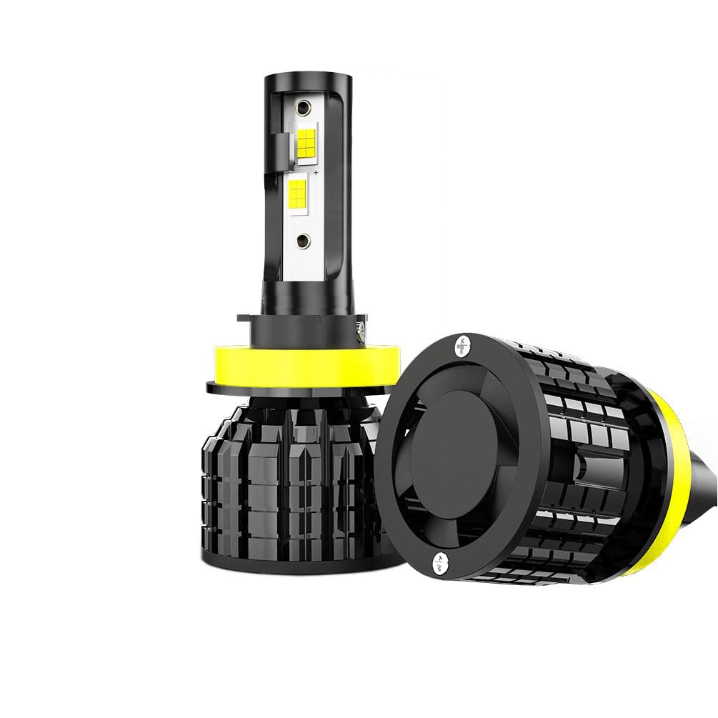 Mefluctuate Halogen Auto Lampen H4, 55W 400% Helligkeit als Halogenlampen11000LM 6000K Kaltes Weiß,1:1 Mini-Größe, 2 Stück von Mefluctuate