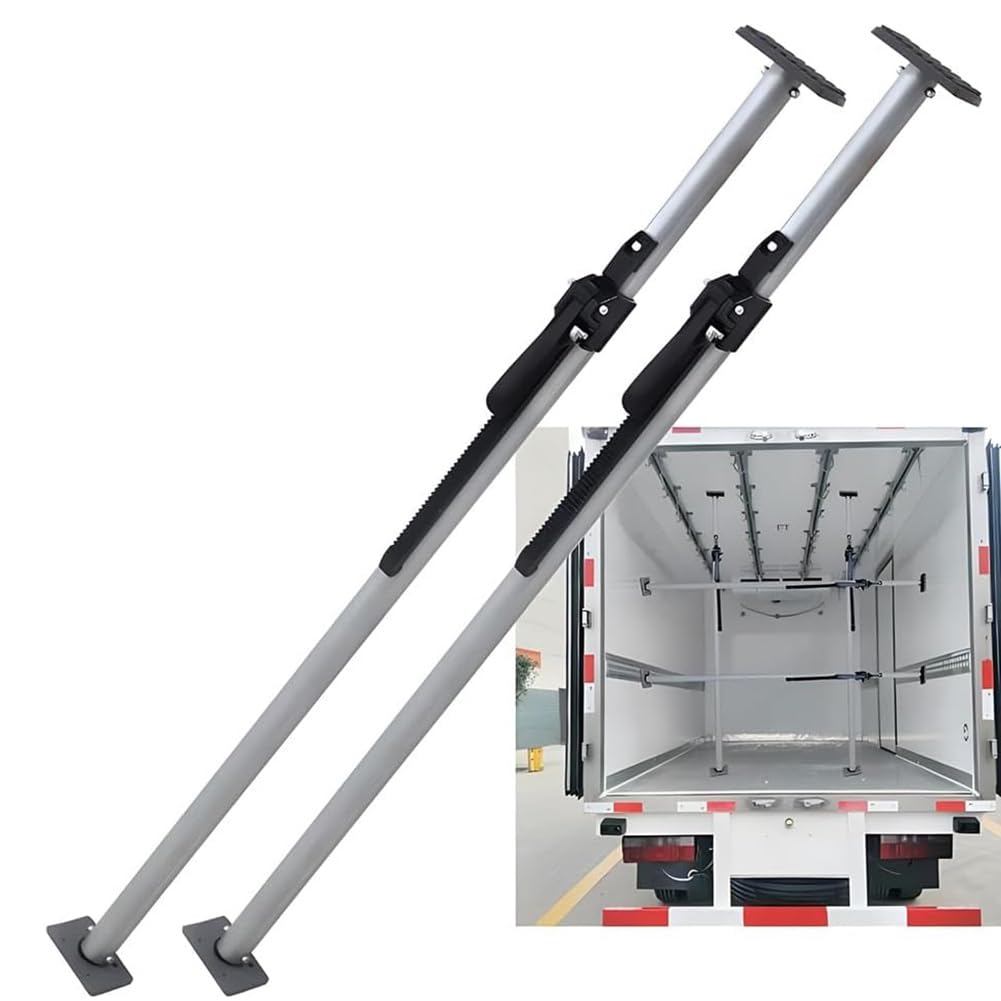 MegLob 2-Pack-Frachtbar Für LKW-Bett, Ratsche-Frachtbar Für Pickup, Rutschflallbettteiler, Schwere Stahlladungsstabilisator, Easy-Setup-LKW-Frachtbar, Verstellbare Frachtstange von MegLob