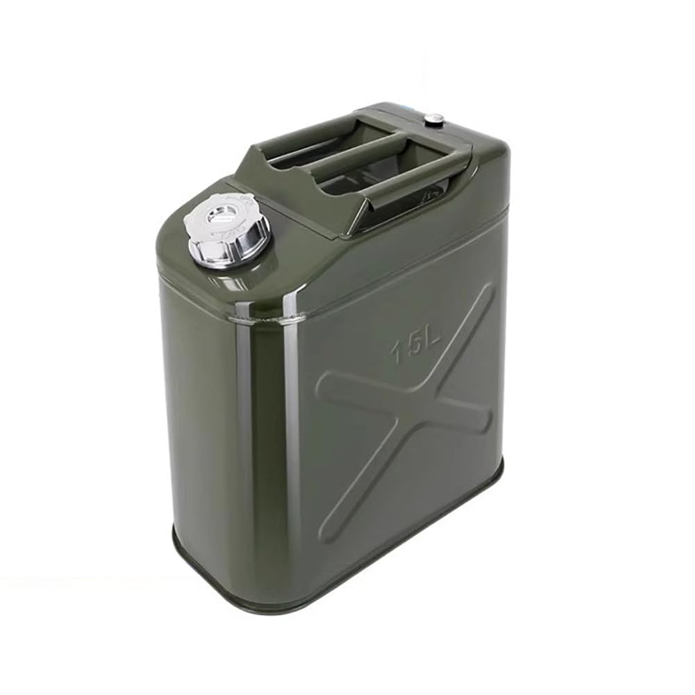 MegLob Eisenöl -Trommel, Tragbarer Ölvorratsbehälter, Outdoor -Kraftstofftank -Benzin -Tank, Camping -Notwassertank, Metallöllagerkapsel, Fahrzeugdieseltank Für Automobile,15l von MegLob