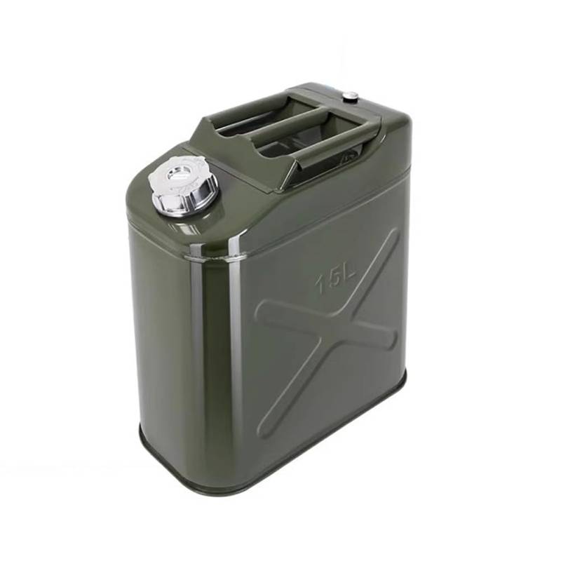 MegLob Eisenöl -Trommel, Tragbarer Ölvorratsbehälter, Outdoor -Kraftstofftank -Benzin -Tank, Camping -Notwassertank, Metallöllagerkapsel, Fahrzeugdieseltank Für Automobile,15l von MegLob