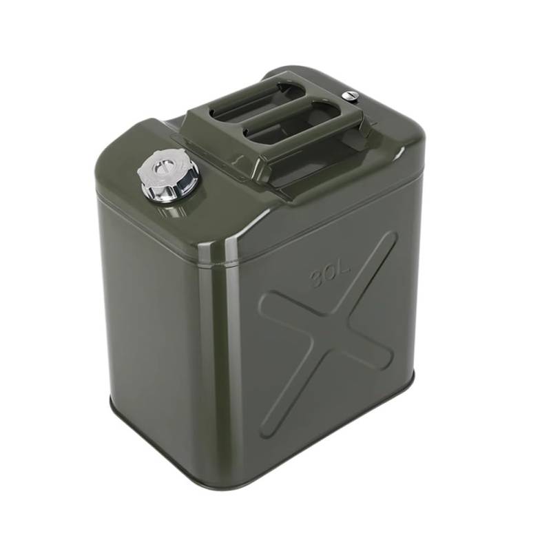 MegLob Eisenöl -Trommel, Tragbarer Ölvorratsbehälter, Outdoor -Kraftstofftank -Benzin -Tank, Camping -Notwassertank, Metallöllagerkapsel, Fahrzeugdieseltank Für Automobile,30l von MegLob