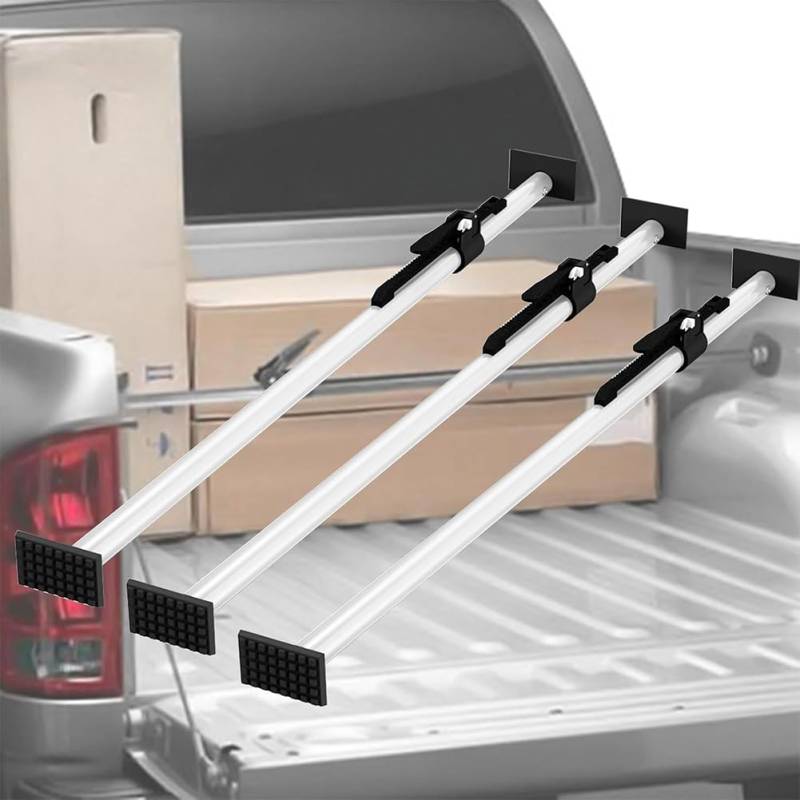 MegLob Rattern Utility Cargo Bar, Hochleistungs-Pickup-LKW-Bettstange, Hochleistungsstahl-Ladungsstabilisatorstange, Verstellbare Lastverriegelungsstangen Für LKW,3 Packs von MegLob