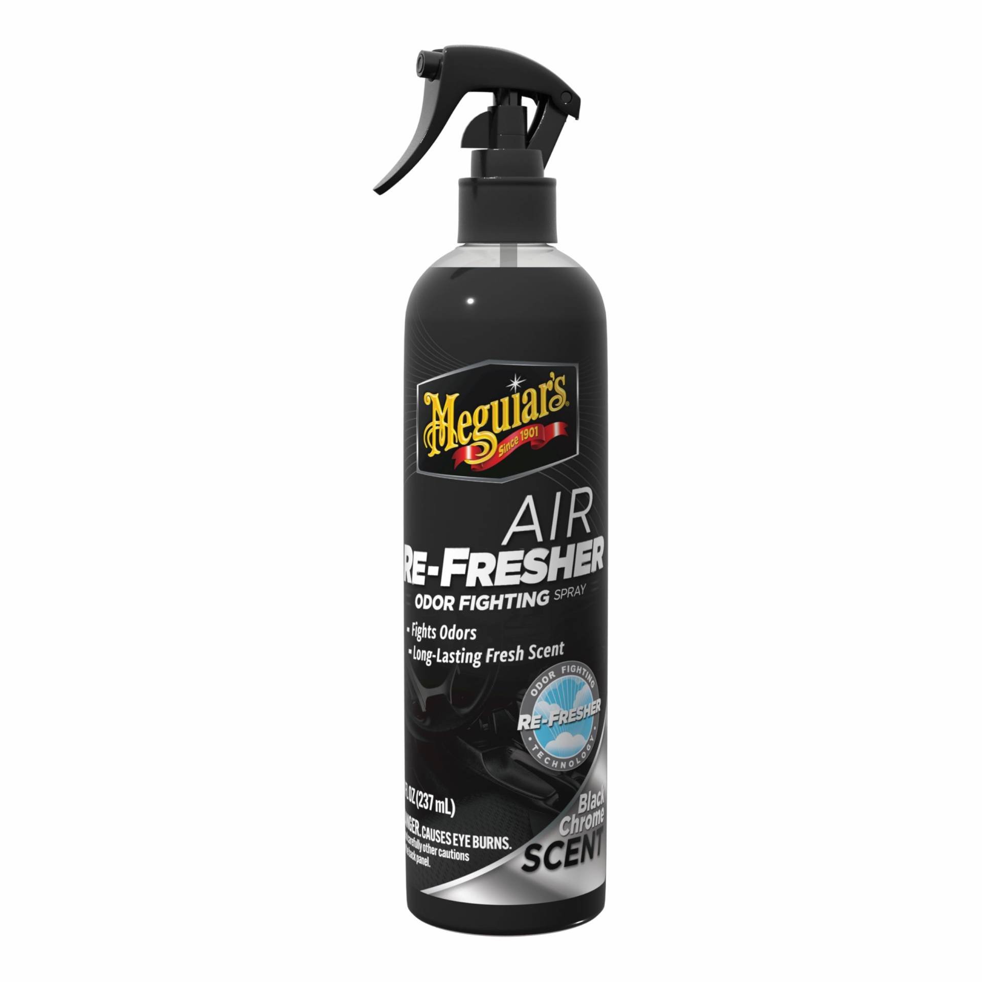 Meguiar’s G250708EU Air Re-Fresher Odor Fighting Spray - Black Chrome - Praktischer Auto-Lufterfrischer - bekämpft angenehme Gerüche - hinterlässt langanhaltenden, frischen Duft - 237ml Sprühflasche von Meguiar's