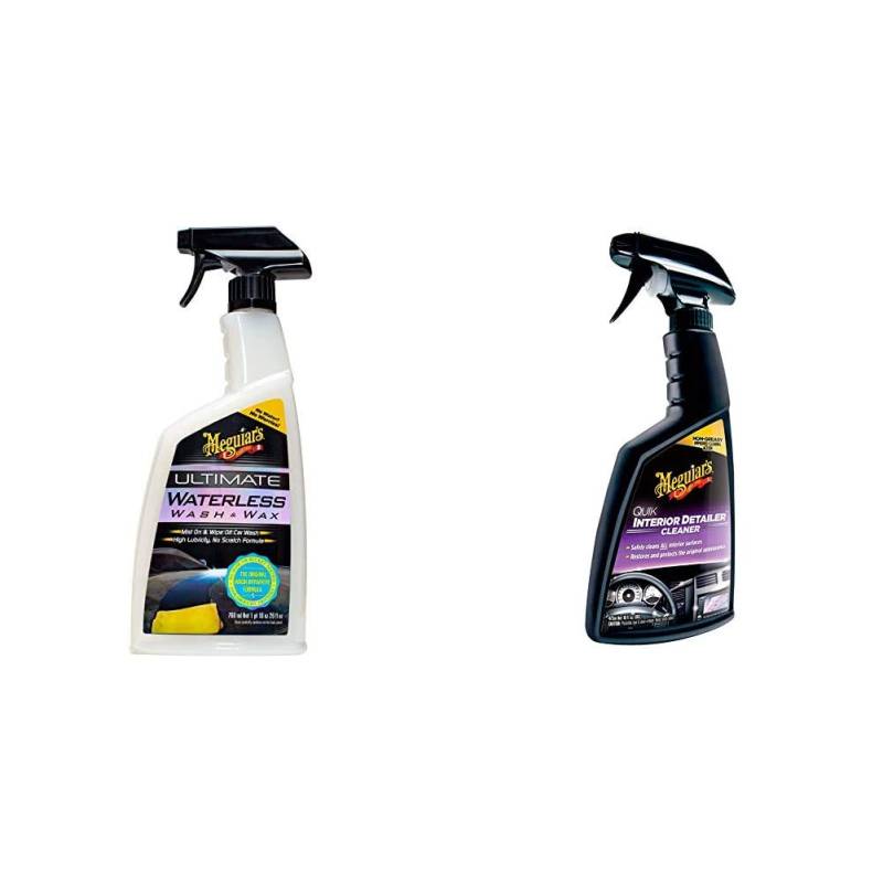 Meguiar's G3626EU Ultimate Waterless Wash & Wax Trockenwäsche, 768ml & G13616EU Quik Detailer Interior Innenraumreiniger, 473 ml von Meguiar's