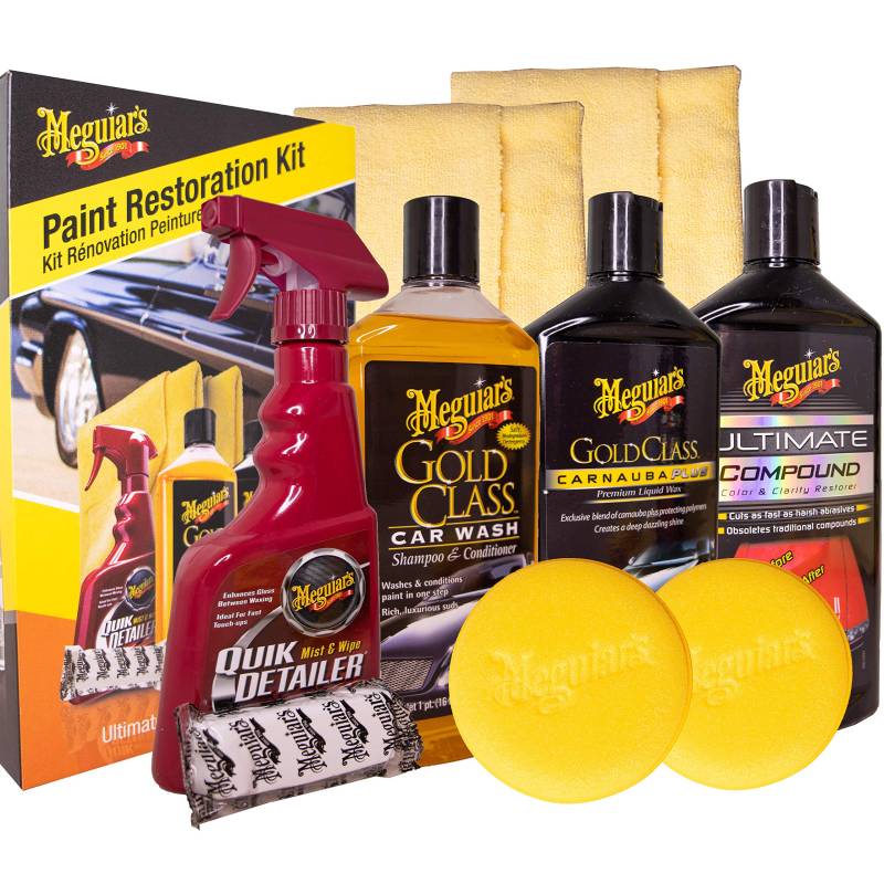 Meguiar's Brilliant Solutions Lackrestaurations-Kit - Perfekt Zum Auffrischen Von Altem & Mattem Lack Geschenkset | Komplettes Auto-Wasch-, Knet-, Politur- & Wachs-Set von Meguiar's