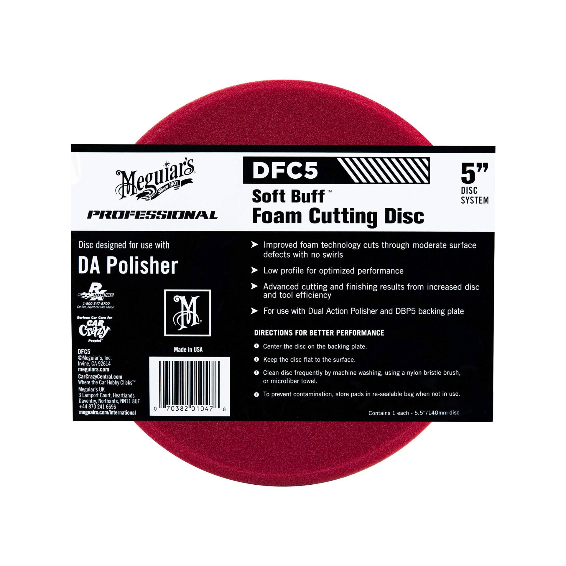 Meguiar's DFC5 Soft Buff DA Foam Cutting Disc Polierpad, Härtegrad: hart, 5'' von Meguiar's