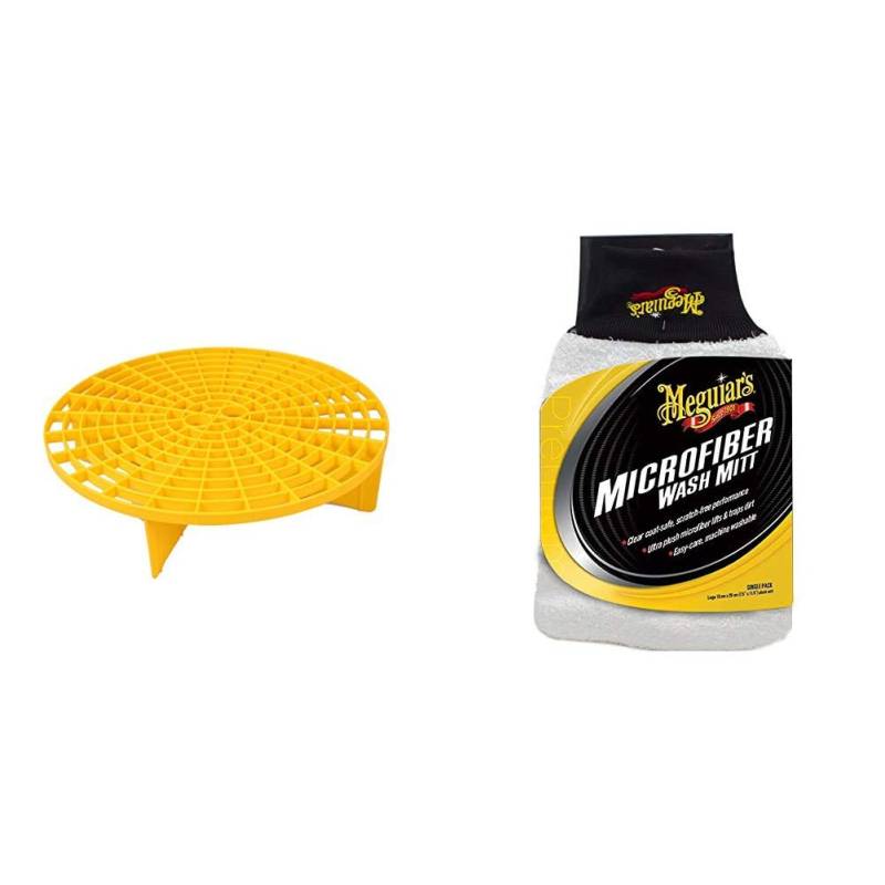 Meguiars X3003 Grit Guard Eimereinsatz & X3002EU Microfibre Wash Mitt Mikrofaser-Waschhandschuh von Meguiar's