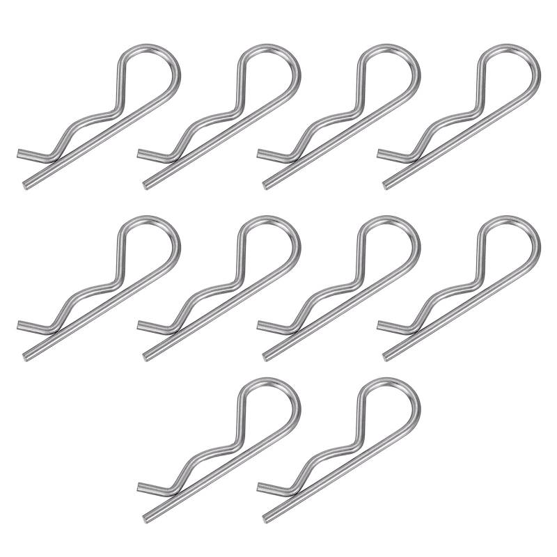 Meiliyizu 10 Stück Ohrförmige Federspinte aus Stahl, Haarnadel-Clips, Marine-Hardware-Verschluss für effektive Kupplungen, Stift-Verriegelungslösung von Meiliyizu