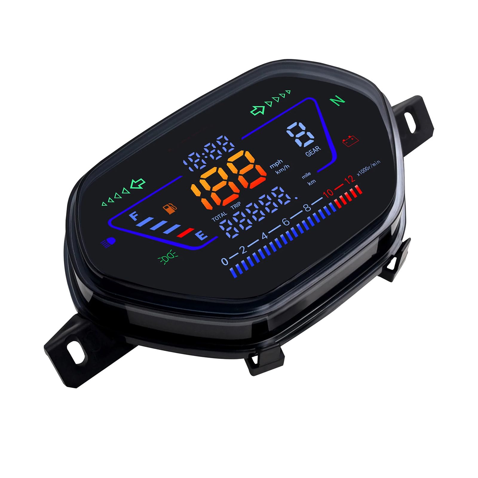 Meiliyizu Digitales Motorrad-Messgerät mit Uhr und Display, Motorrad-Instrumentententafel, Upgrades für WAE100 von Meiliyizu