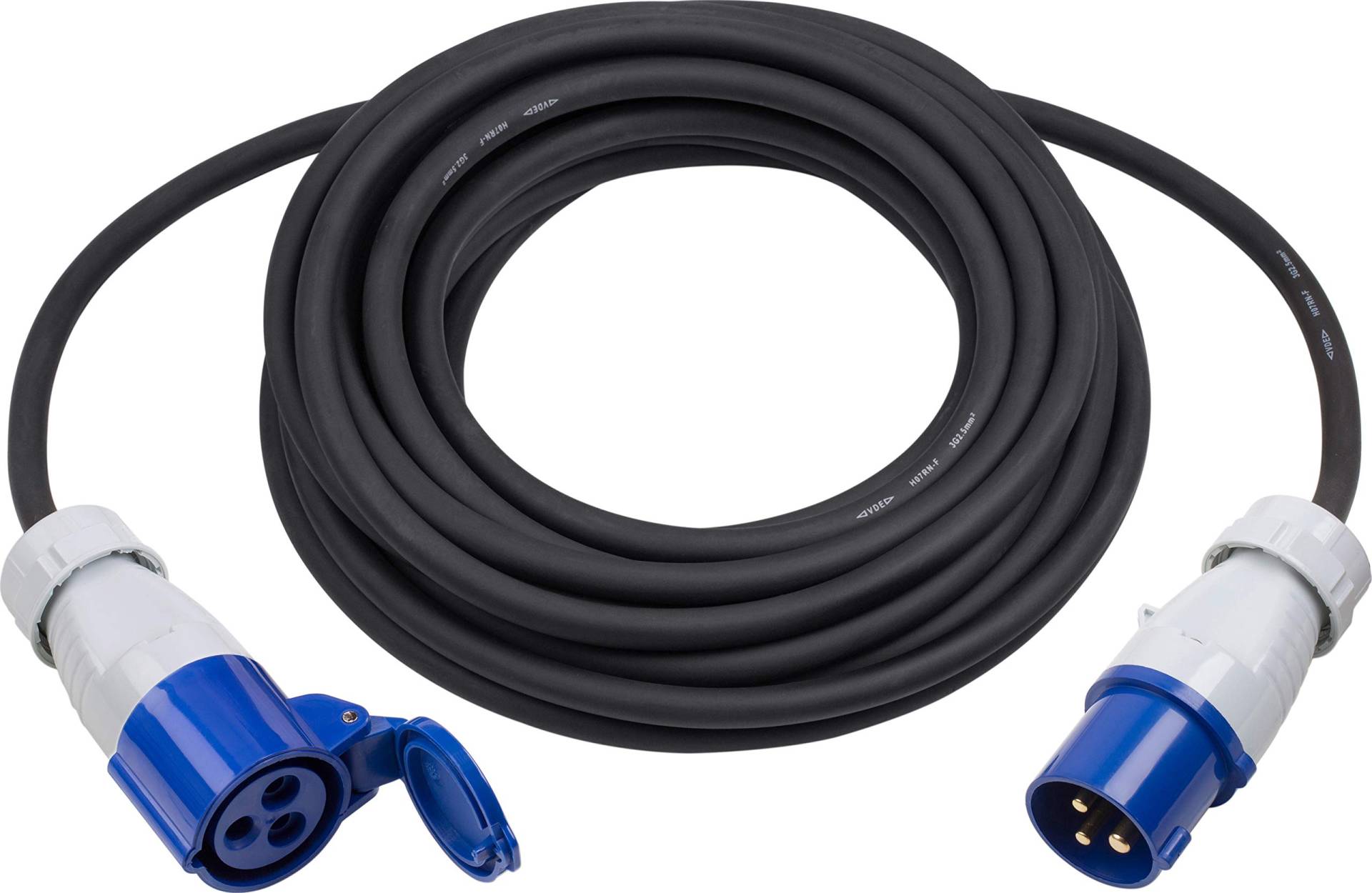 Meister CEE-Verlängerung - 10 m Kabel - Hochwertige Gummileitung H07RN-F3G 2,5 mm² - 16 A / 230 V - IP44 Außenbereich / Campingkabel für Caravan, Wohnwagen & Wohnmobil / CEE-Verlängerung / 7425320 von Meister