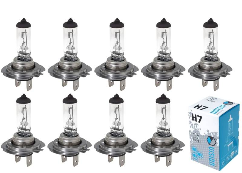 MelTruck® 10x H7 Glühbirne 24V 70W PX26d E4 mit UV-Filter für LKW Fahrzeuge mit Halogen Glühlampen von MelTruck