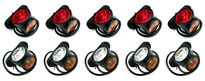 MelTruck® 10x LED Begrenzungsleuchte Umrissleuchte kurz Ausleger 12V 24V für LKW PKW Anhänger von MelTruck