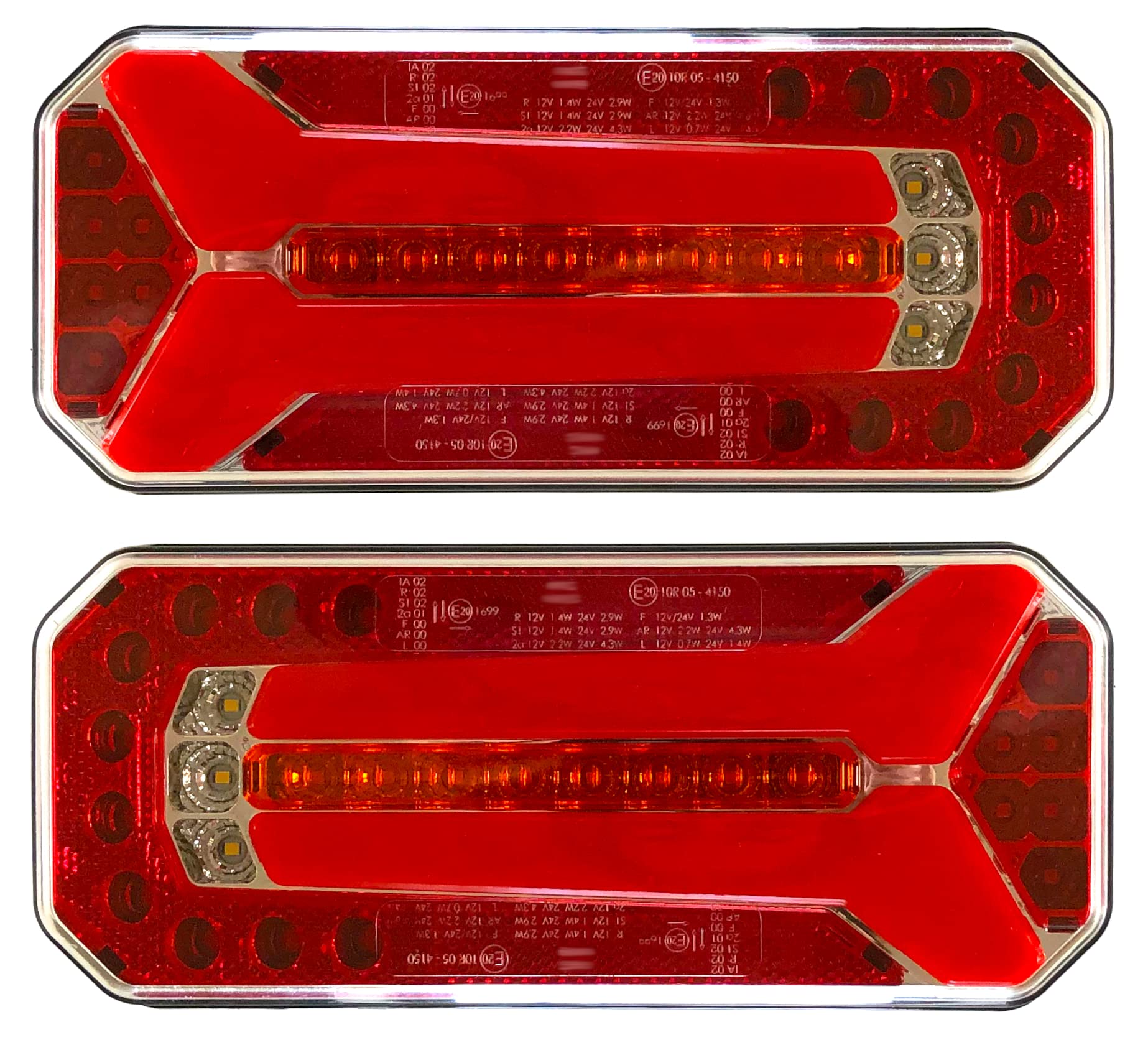 MelTruck® 2 LED Rückleuchte Rücklicht 12V 24V für LKW PKW Anhänger 4 Funktionen E20 SET von MelTruck