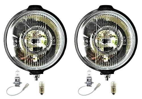 MelTruck® 2x H3 Halogen Rund Fernscheinwerfer Zusatzscheinwerfer 183 mm und 12V Glühbirnen von MelTruck