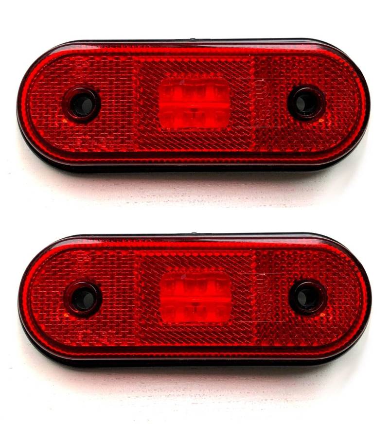 MelTruck® 2x LED Begrenzungsleuchte Umrissleuchte für LKW Anhänger Trailer Wohnwagen (Rot) von MelTruck