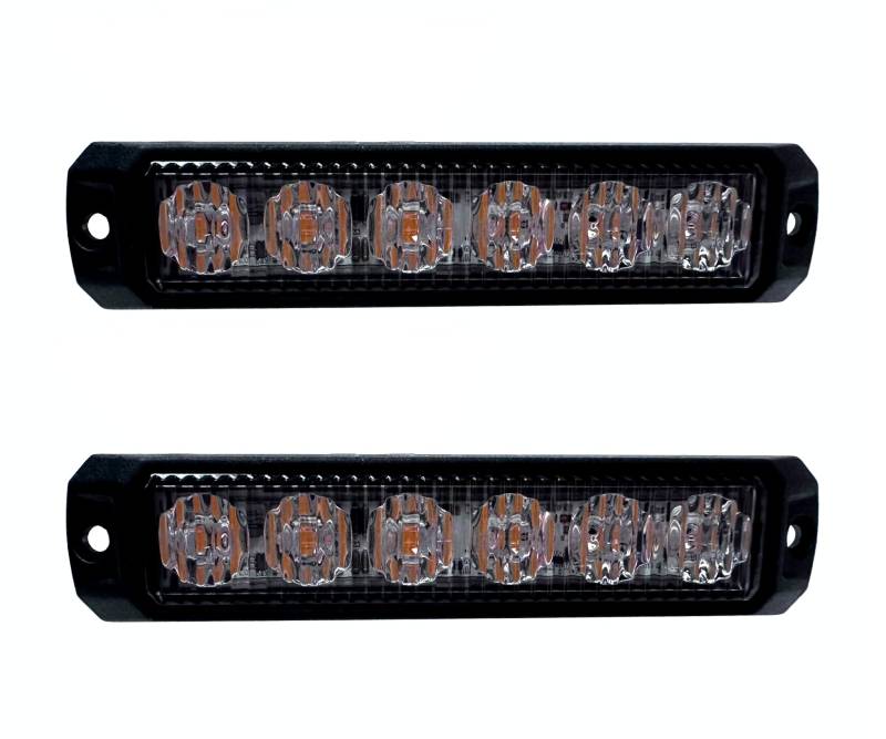 MelTruck® 2x LED Frontblitzer Heckblitzer Universal Straßenräumer für Traktoren Schlepper 12V 24V (Breite: 130 mm) von MelTruck