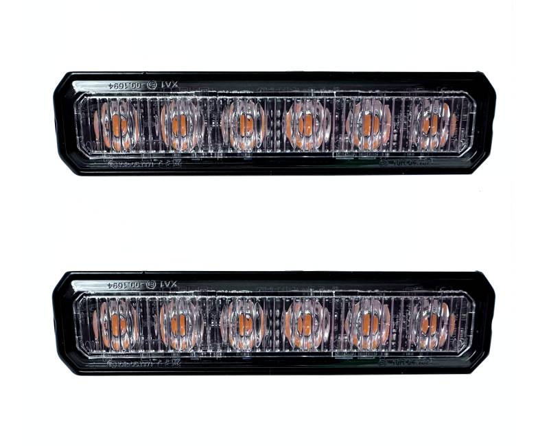 MelTruck® 2x LED Frontblitzer Heckblitzer Universal Straßenräumer für Traktoren Schlepper 12V 24V (Breite: 128 mm) von MelTruck