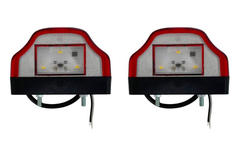 MelTruck® 2x LED Kennzeichenbeleuchtung Kennzeichenleuchte für LKW PKW Anhänger Traktor Bus (Rot) von MelTruck